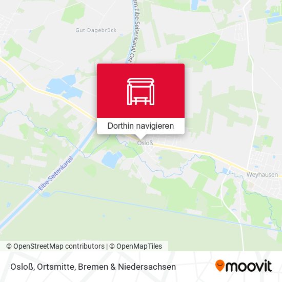 Osloß, Ortsmitte Karte