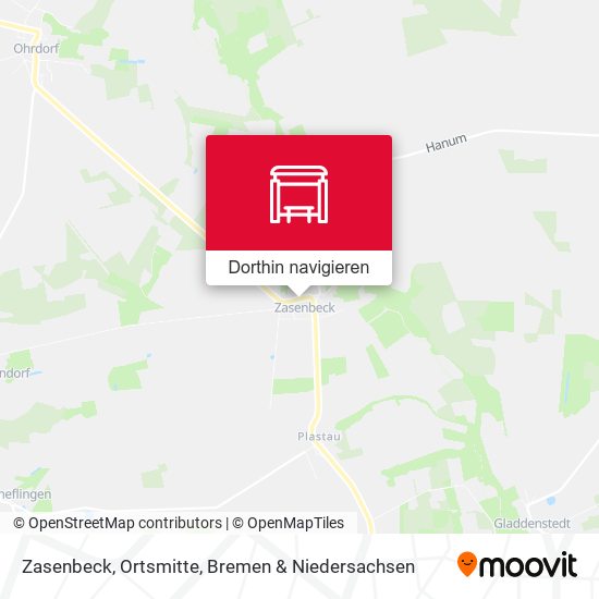 Zasenbeck, Ortsmitte Karte