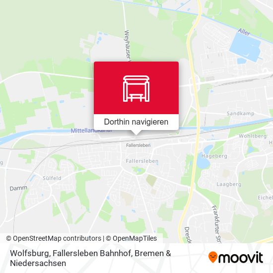 Wolfsburg, Fallersleben Bahnhof Karte