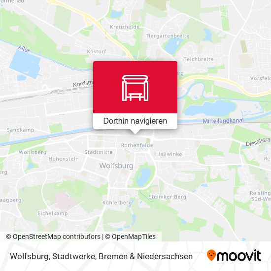 Wolfsburg, Stadtwerke Karte