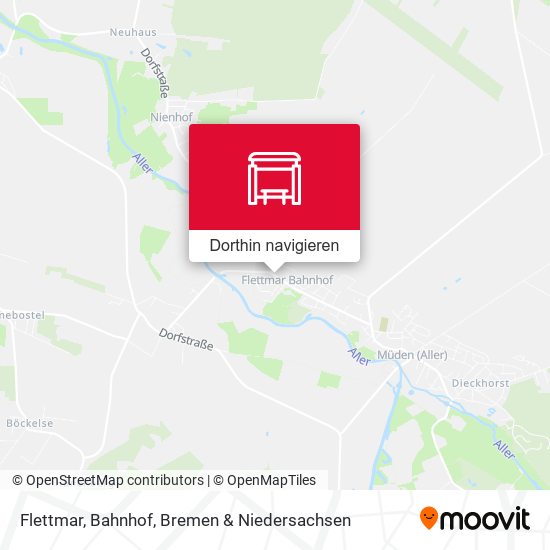 Flettmar, Bahnhof Karte