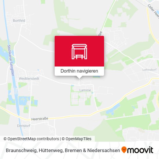 Braunschweig, Hüttenweg Karte