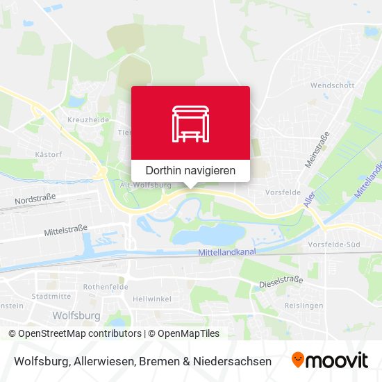 Wolfsburg, Allerwiesen Karte