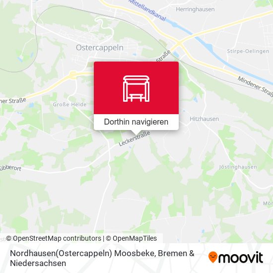 Nordhausen(Ostercappeln) Moosbeke Karte