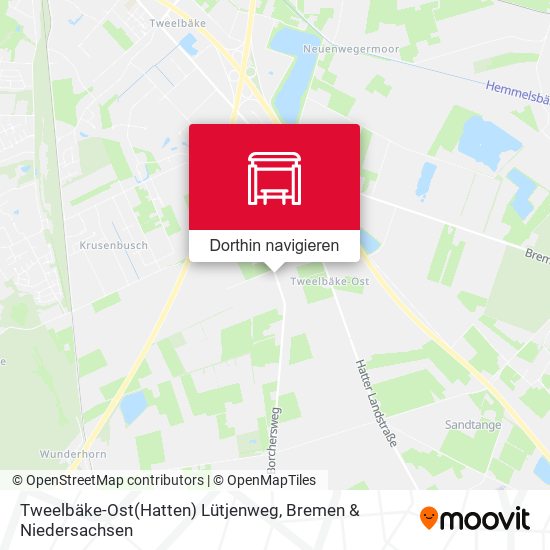 Tweelbäke-Ost(Hatten) Lütjenweg Karte