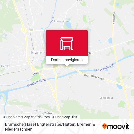 Bramsche(Hase) Engterstraße / Hütten Karte