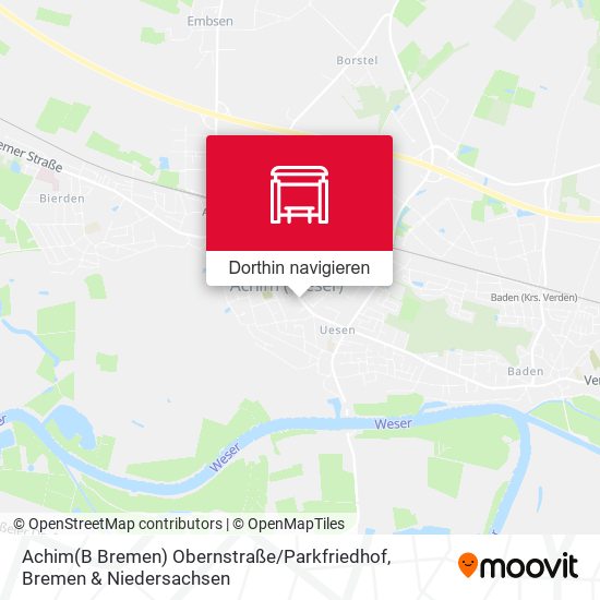 Achim(B Bremen) Obernstraße / Parkfriedhof Karte