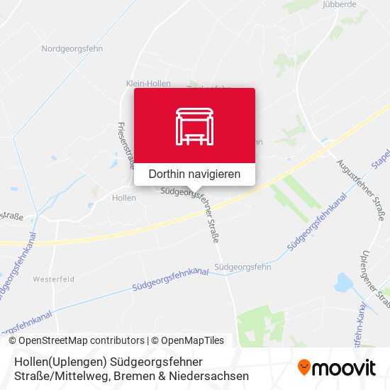 Hollen(Uplengen) Südgeorgsfehner Straße / Mittelweg Karte