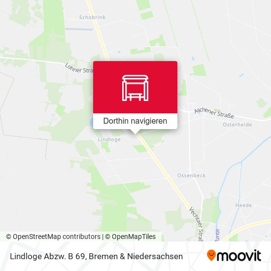 Lindloge Abzw. B 69 Karte