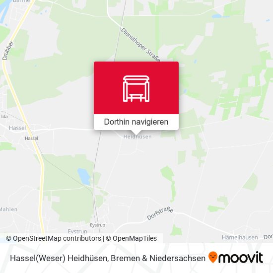Hassel(Weser) Heidhüsen Karte