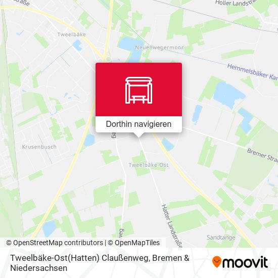 Tweelbäke-Ost(Hatten) Claußenweg Karte