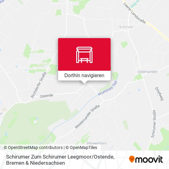 Schirumer Zum Schirumer Leegmoor / Ostende Karte