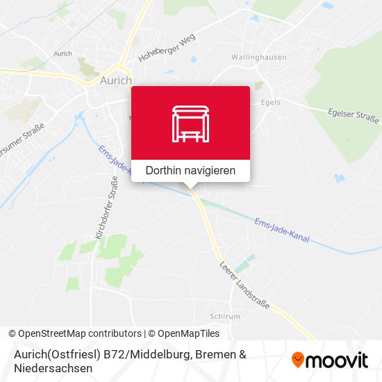 Aurich(Ostfriesl) B72 / Middelburg Karte