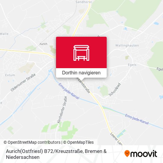 Aurich(Ostfriesl) B72 / Kreuzstraße Karte
