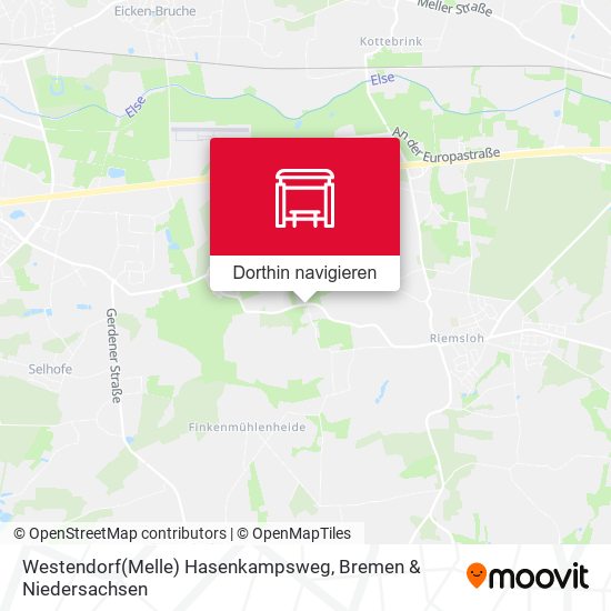 Westendorf(Melle) Hasenkampsweg Karte