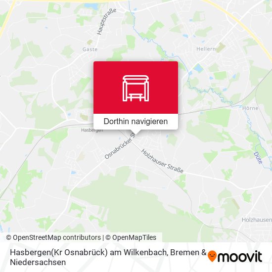 Hasbergen(Kr Osnabrück) am Wilkenbach Karte