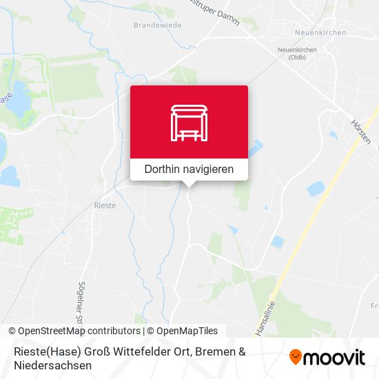 Rieste(Hase) Groß Wittefelder Ort Karte