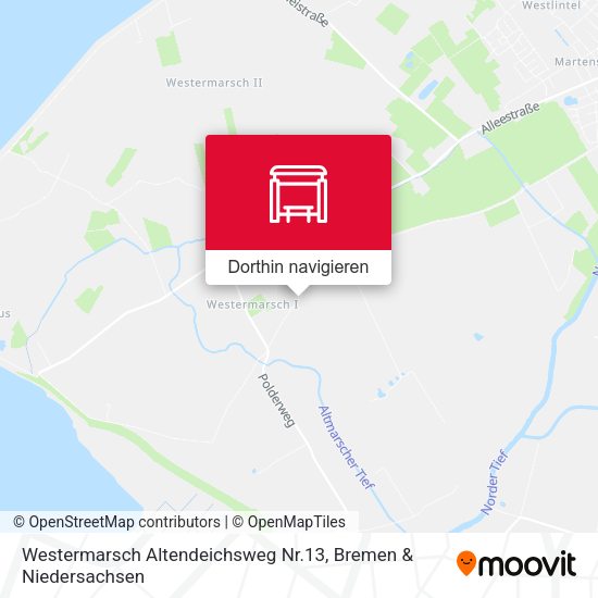 Westermarsch Altendeichsweg Nr.13 Karte
