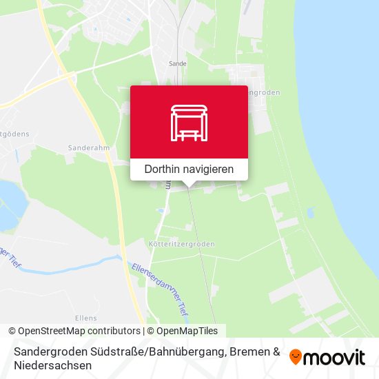 Sandergroden Südstraße / Bahnübergang Karte