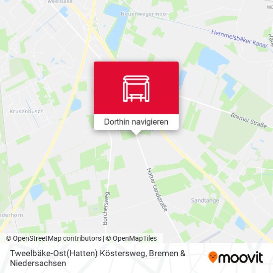 Tweelbäke-Ost(Hatten) Köstersweg Karte