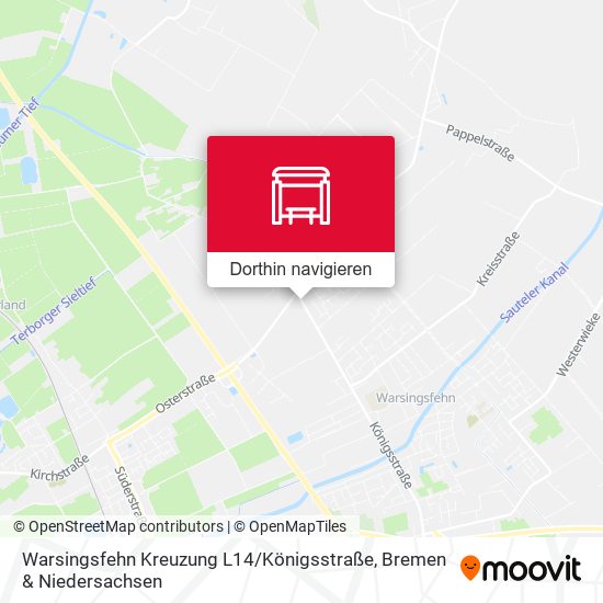 Warsingsfehn Kreuzung L14 / Königsstraße Karte