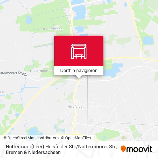 Nüttermoor(Leer) Heisfelder Str. / Nüttermoorer Str. Karte