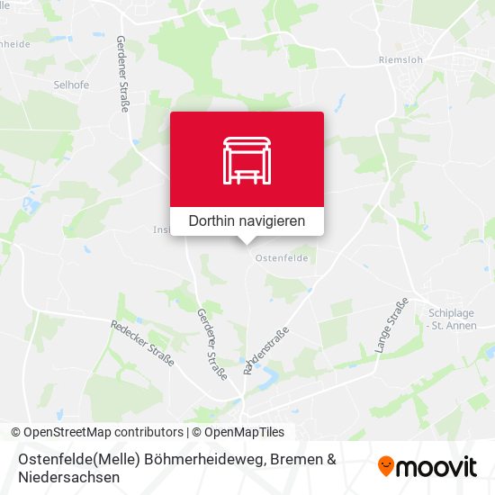 Ostenfelde(Melle) Böhmerheideweg Karte