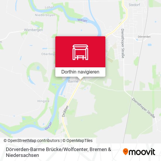 Dörverden-Barme Brücke / Wolfcenter Karte