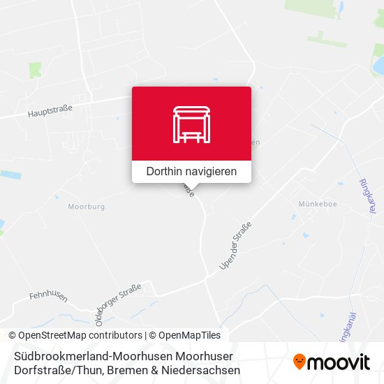 Südbrookmerland-Moorhusen Moorhuser Dorfstraße / Thun Karte