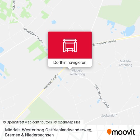 Middels-Westerloog Ostfrieslandwanderweg Karte