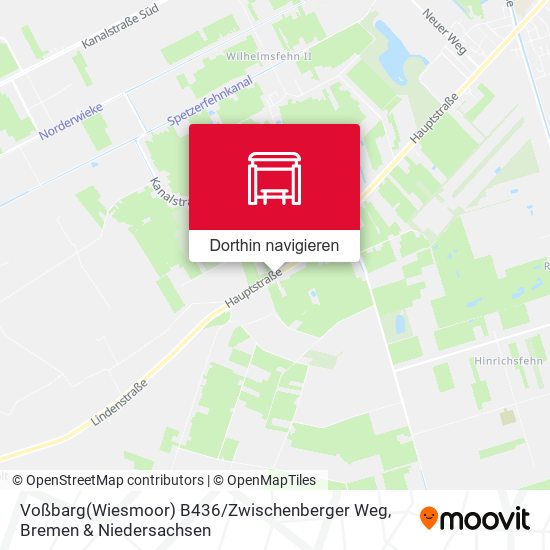 Voßbarg(Wiesmoor) B436 / Zwischenberger Weg Karte