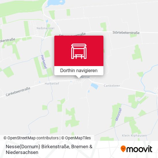 Nesse(Dornum) Birkenstraße Karte