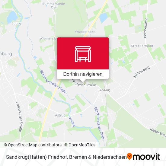 Sandkrug(Hatten) Friedhof Karte