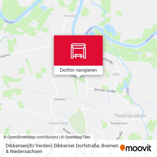 Dibbersen(Kr Verden) Dibberser Dorfstraße Karte