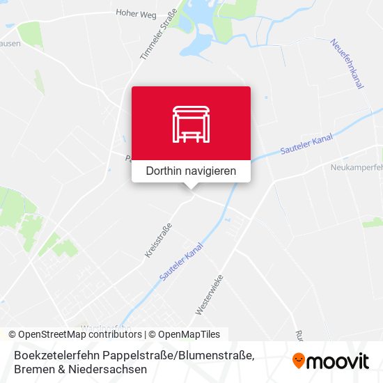 Boekzetelerfehn Pappelstraße / Blumenstraße Karte