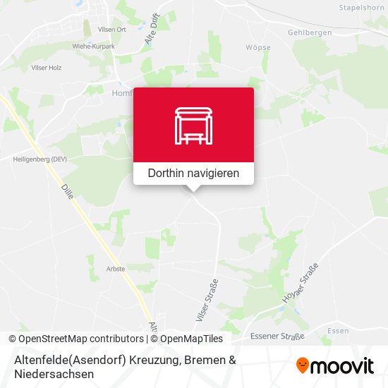 Altenfelde(Asendorf) Kreuzung Karte