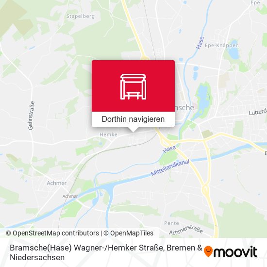 Bramsche(Hase) Wagner- / Hemker Straße Karte