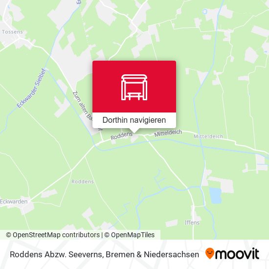 Roddens Abzw. Seeverns Karte