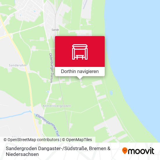 Sandergroden Dangaster- / Südstraße Karte