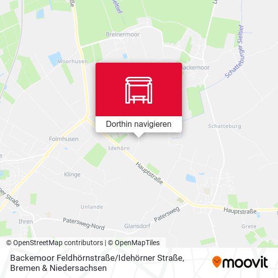 Backemoor Feldhörnstraße / Idehörner Straße Karte