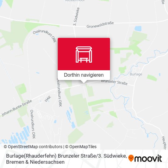 Burlage(Rhauderfehn) Brunzeler Straße / 3. Südwieke Karte
