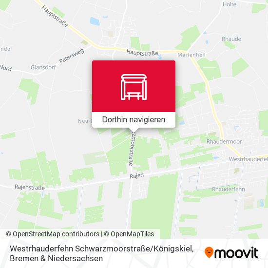 Westrhauderfehn Schwarzmoorstraße / Königskiel Karte