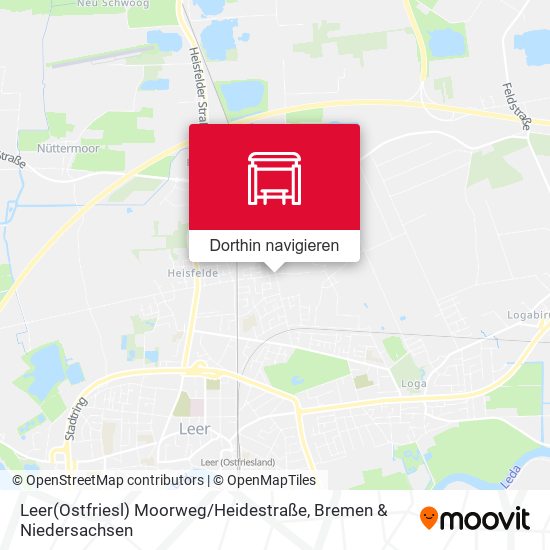 Leer(Ostfriesl) Moorweg / Heidestraße Karte