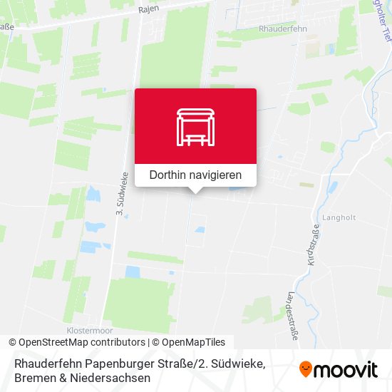Rhauderfehn Papenburger Straße / 2. Südwieke Karte