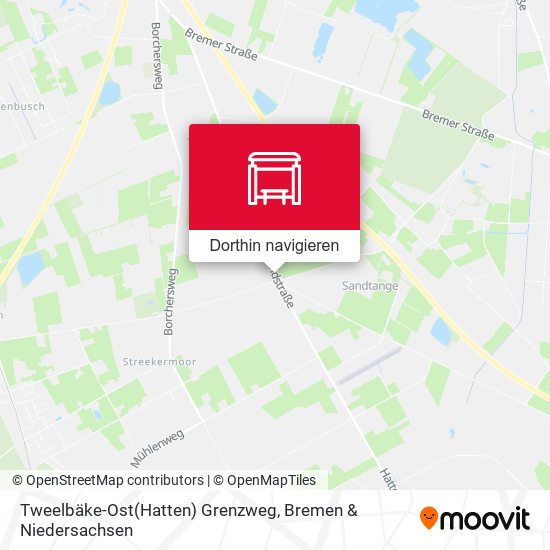 Tweelbäke-Ost(Hatten) Grenzweg Karte