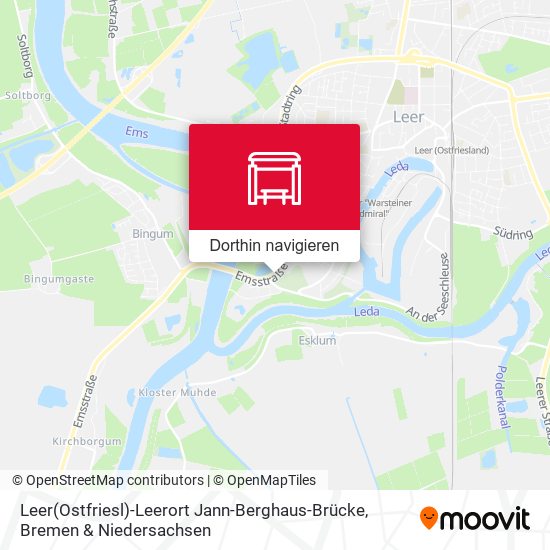 Leer(Ostfriesl)-Leerort Jann-Berghaus-Brücke Karte