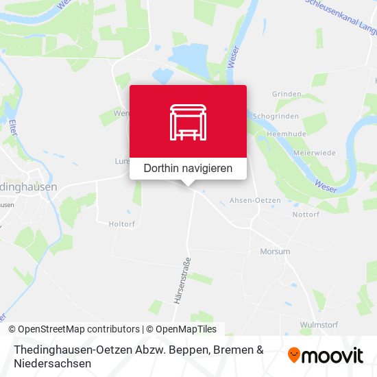 Thedinghausen-Oetzen Abzw. Beppen Karte