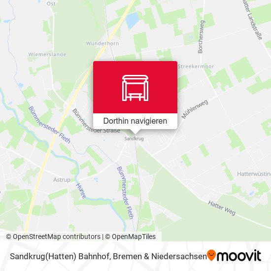 Sandkrug(Hatten) Bahnhof Karte