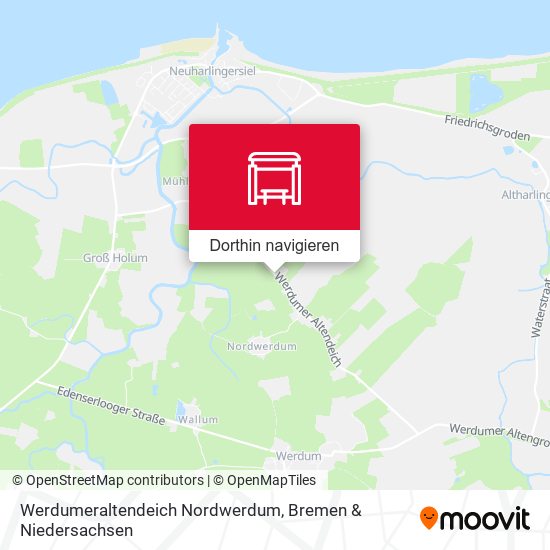 Werdumeraltendeich Nordwerdum Karte