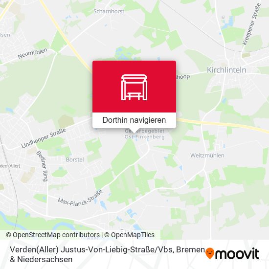 Verden(Aller) Justus-Von-Liebig-Straße / Vbs Karte